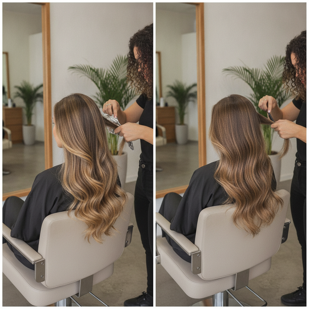 Diferença entre Mecha e Luzes no Cabelo em Goiânia