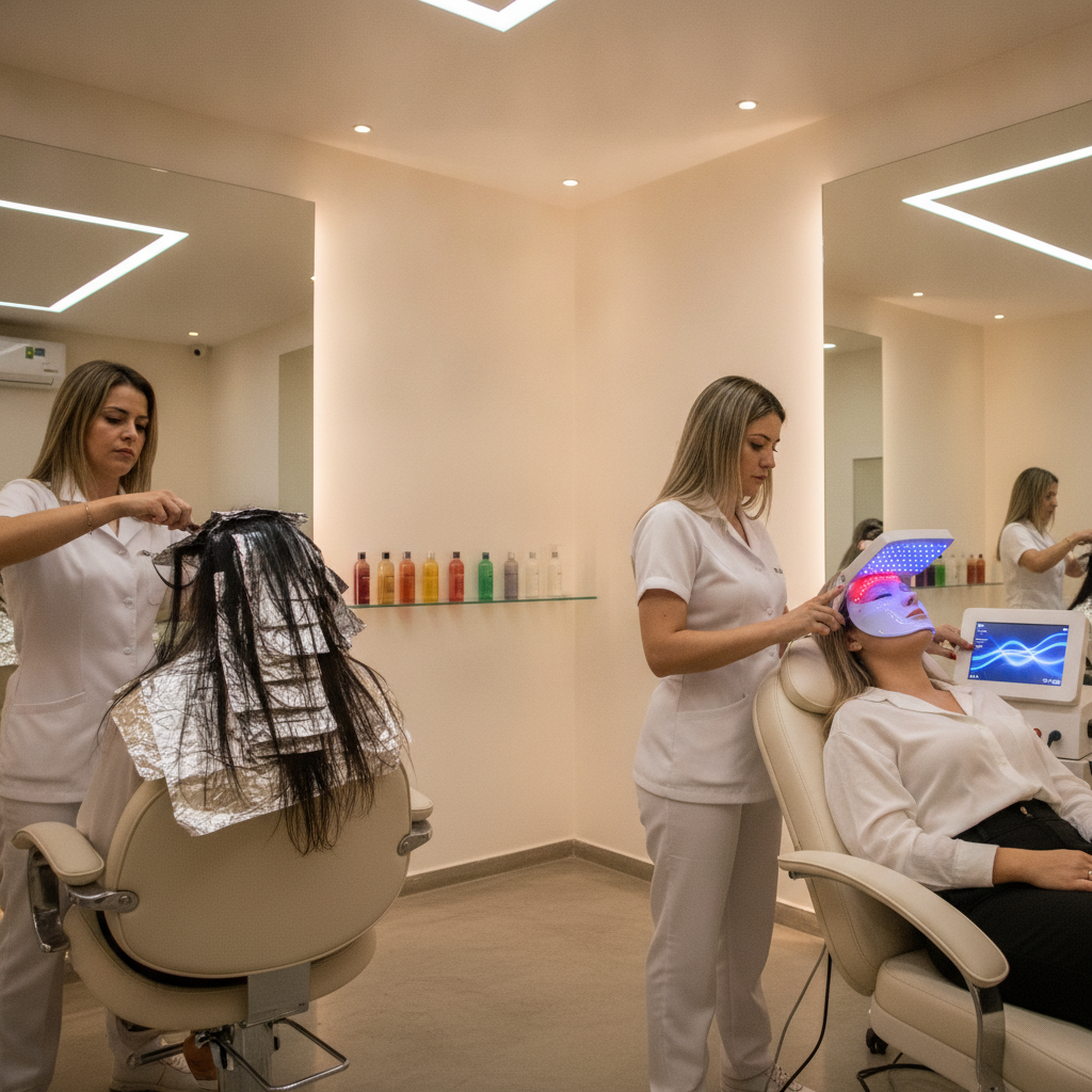 Diferença entre Mecha e Luzes no Cabelo em Goiânia