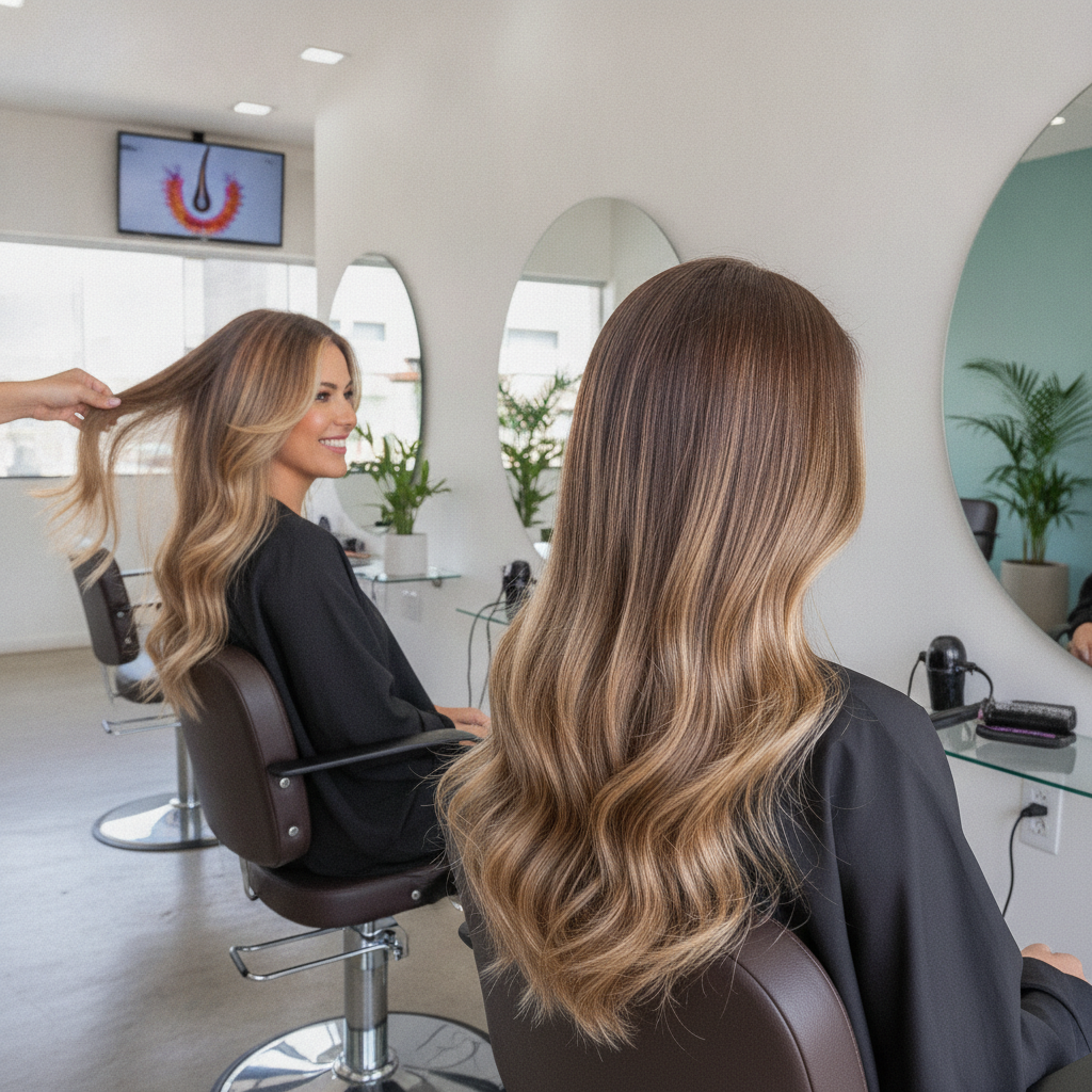 Diferença entre Mecha e Luzes no Cabelo em Goiânia